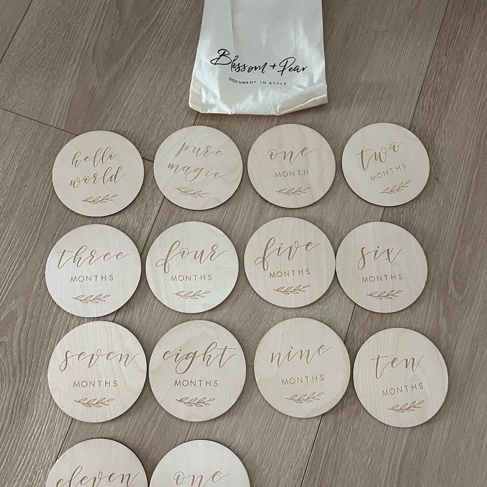 Wooden Milestone Discs - Natural